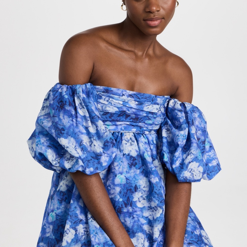 Bardot Blue and White Patterned Dress